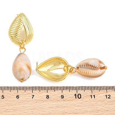 Brass Stud Dangle Earrings KK-CBA8324-08G-1
