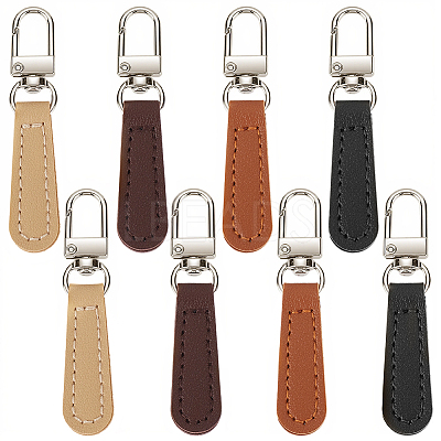 8Pcs 4 Colors PU Leather Zipper Pulls for Handbags Luggage and Jacket FIND-CL0002-10-1