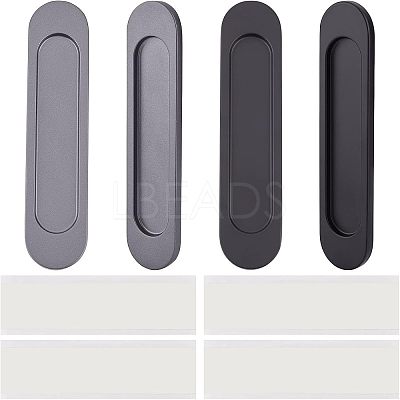 4Pcs 2 Colors No Punch Alloy Flush Pull Barn Door Handle FIND-CA0004-89-1