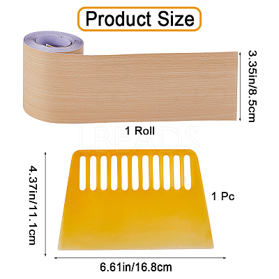 1 Roll PVC Imitation Wood Grain Adhesive Tape DIY-GF0008-40A-1