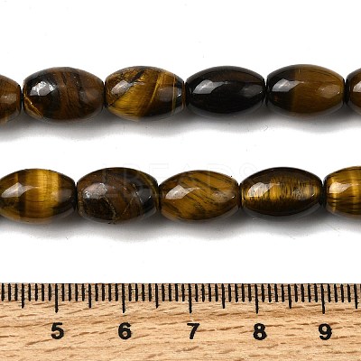 Natural Tiger Eye Beads Strands X-G-A275-A01-8x12mm-1