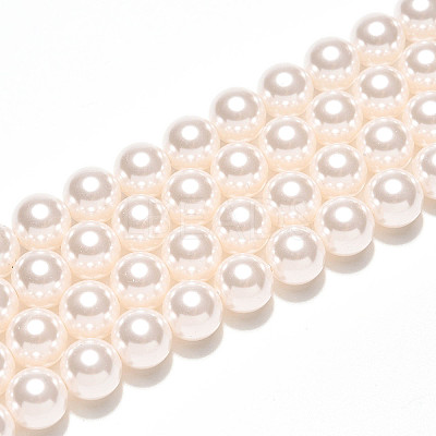 Baking Paint Pearlized Glass Pearl Bead Strands HY-N002-8mm-A11-1