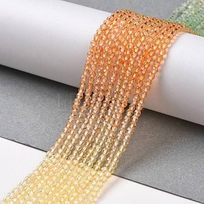 Transparent Gradient Color Glass Beads Strands GLAA-G101-2mm-08-1