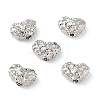 Brass Micro Pave Clear Cubic Zirconia Beads CU-CBAC675-09P-1