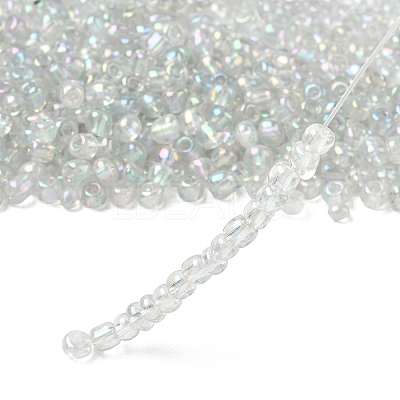 Transparent Rainbow Colours Round Glass Seed Beads X-SEED-A007-4mm-161-1