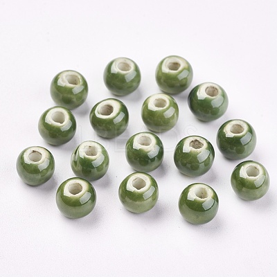 Glazed Porcelain Beads PORC-D001-8mm-11-1