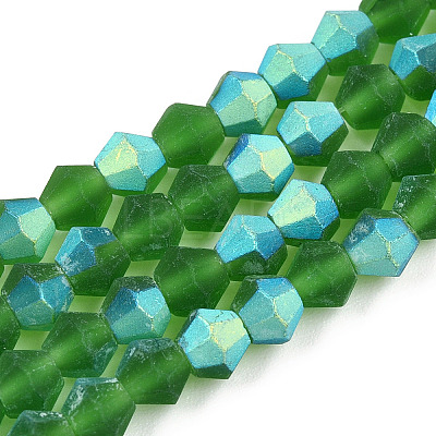 Imitate Austrian Crystal Bicone Frosted Glass Beads Strands EGLA-A039-T3mm-MB25-1