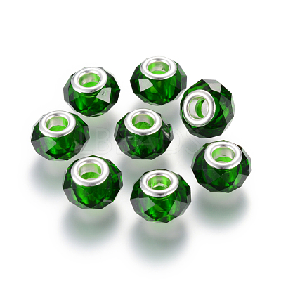 Handmade Glass European Beads X-GPDL25Y-71-1
