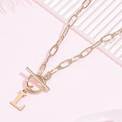 304 Stainless Steel Letter Pendant Necklaces NJEW-LP0001-52L-G-1