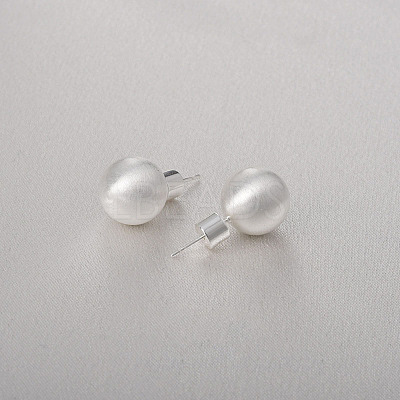 Round Ball Drawbench Brass Ear False Plugs for Women LS-EJEW-G391-24C-S-1