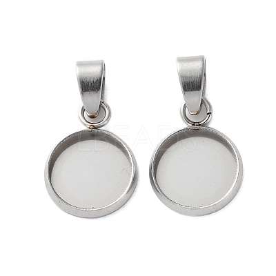 304 Stainless Steel Pendant Cabochon Settings STAS-L282-010P-03-1