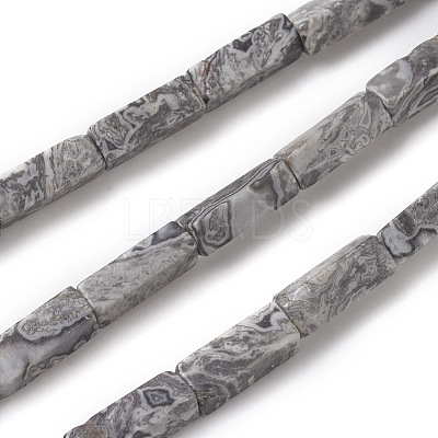 Natural Map Stone/Picasso Stone/Picasso Jasper Beads Strands X-G-G837-05-1