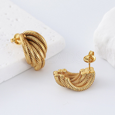 Geometric 304 Stainless Steel Stud Earrings for Women PP5518-1