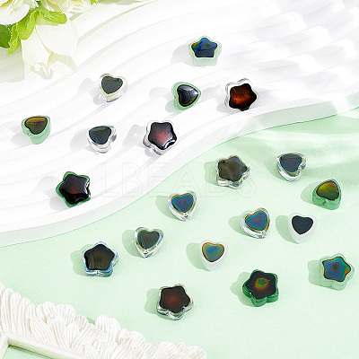 48Pcs 8 Colors Two Tone Glass Mood Beads GLAA-PA0001-46-1