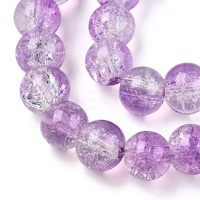 Transparent Crackle Baking Paint Glass Beads X1-DGLA-T003-01B-10-1