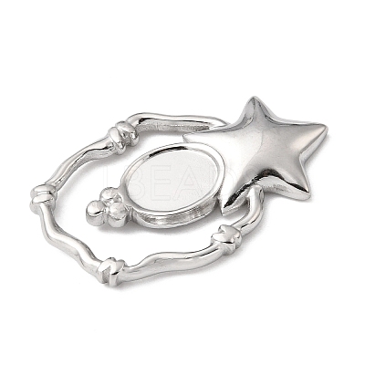 Star 304 Stainless Steel Pendant Cabochon Setting STAS-P454-09P-1