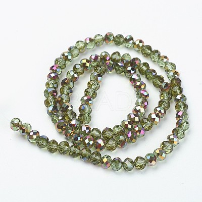 Electroplate Transparent Glass Beads Strands EGLA-A034-T8mm-R19-1
