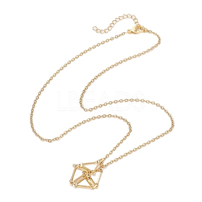3Pcs 3 Styles 304 Stainless Steel Cuboid Link Chain Macrame Pouch Empty Stone Holder Necklace Making NJEW-JN05199-1