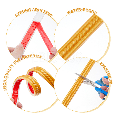PVC Self-adhesive Flexible Molding Trim DIY-WH0671-023A-1