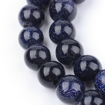 Synthetic Blue Goldstone Beads Strands X-G-Q462-4mm-28-1