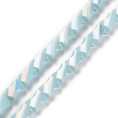 Electroplated Glass Beads Strands GLAA-G092-A-01-1
