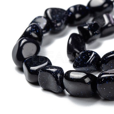 Synthetic Blue Goldstone Beads Strands G-G018-25-1