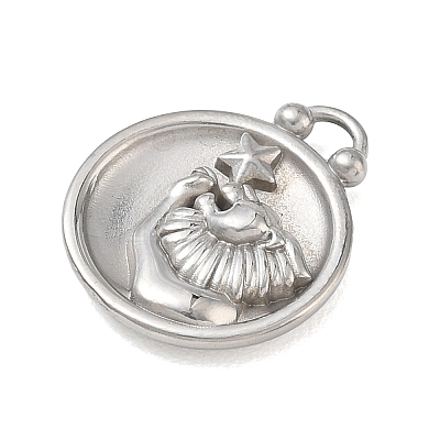 12 Constellations 304 Stainless Steel Pendants STAS-F354-01P-05-1