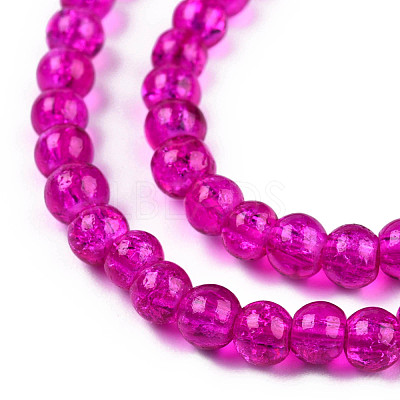 Spray Painted Crackle Glass Beads Strands CCG-Q001-6mm-08-1