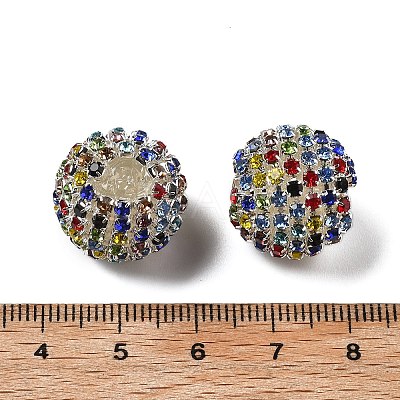 Sparkle Glass Rhinestone Round Beads OACR-S048-01E-1