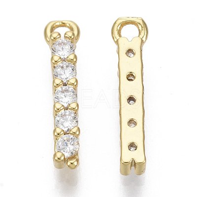 Brass Micro Pave Cubic Zirconia Charms KK-T060-05-I-G-NF-1