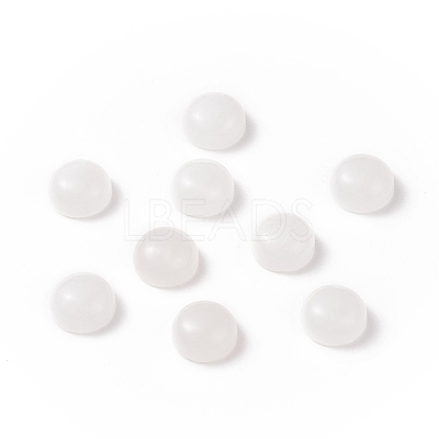 Natural White Jade Cabochons G-P393-R69-8MM-1