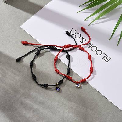 Adjustable Nylon Thread Charm Bracelets BJEW-JB06274-1