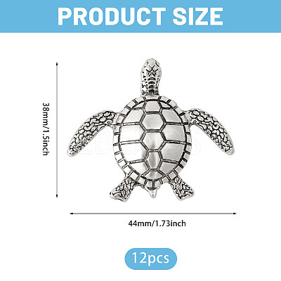 12Pcs Turtle Alloy Lapel Pinks for Backpack Clothes JEWB-CA0001-88AS-1