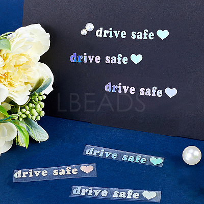 Laser PVC Drive Safe Self Adhesive Car Stickers STIC-WH0013-09B-1