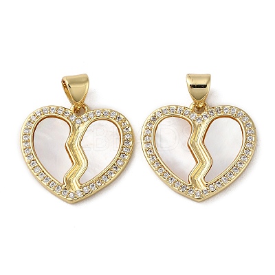 Brass Micro Pave Cubic Zirconia Pendants KK-D057-12G-1