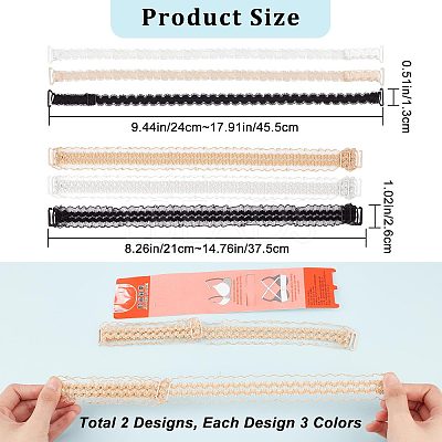 6 Pairs 6 Style Adjustable Bra Straps FIND-GF0003-55-1