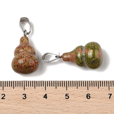 Natural Unakite Pendants G-B127-03P-04-1