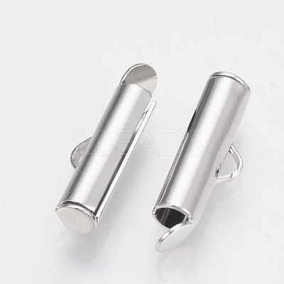 Brass Slide On End Clasp Tubes KK-Q747-11E-P-1