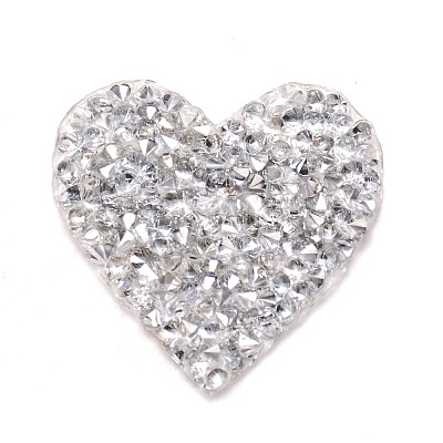 Heart Glitter Hotfix Rhinestone DIY-WH0268-17B-1