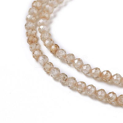 Cubic Zirconia Beads Strands G-F596-48F-3mm-1