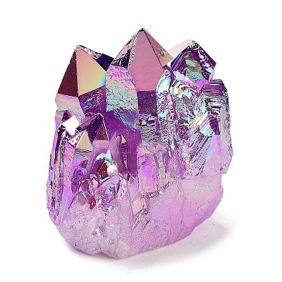 Electroplated Natural Druzy Quartz Crystal Cluster Ornaments RABO-PW0001-179C-1