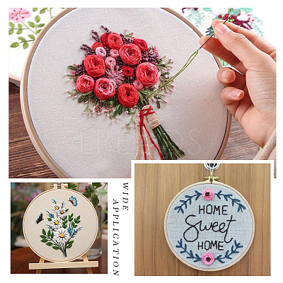Plastic Imitation Bamboo Cross Stitch Embroidery Hoops TOOL-TADJ0001-03C-1