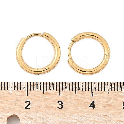 Ion Plating(IP) 304 Stainless Steel Huggie Hoop Earrings EJEW-F111A-14mm-G-1