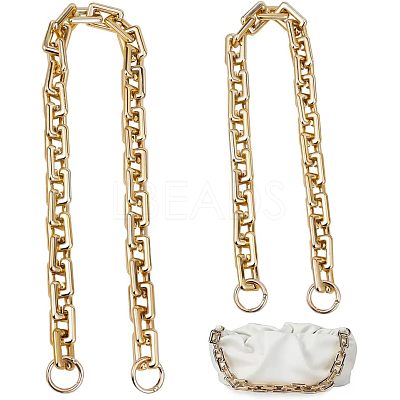 2Pcs 2 Style CCB Plastic Rectangle Cross Chain Bag Straps AJEW-CA0003-30-1