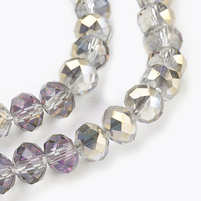 Electroplate Glass Beads Strands GLAA-K027-HP-A02-1