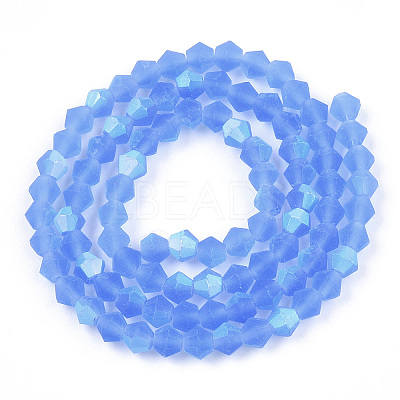 Imitate Austrian Crystal Bicone Frosted Glass Beads Strands EGLA-A039-T6mm-MB07-1
