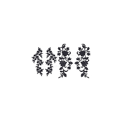 4Pcs 2 Styles Plum Blosssom & Flower Cotton Computerized Embroidery Sew on Patches PATC-GA0001-35-1