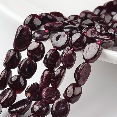 Nuggets Natural Garnet Bead Strands G-M345-04-1