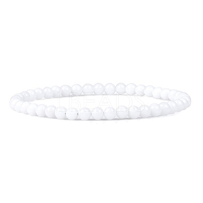 4MM Natural White Jade Stretch Bracelets RP2095-8-1