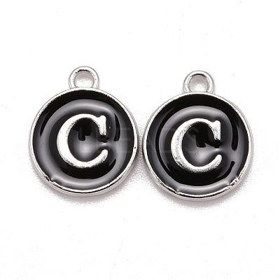 Platinum Plated Alloy Charms X-ENAM-S118-02C-P-1